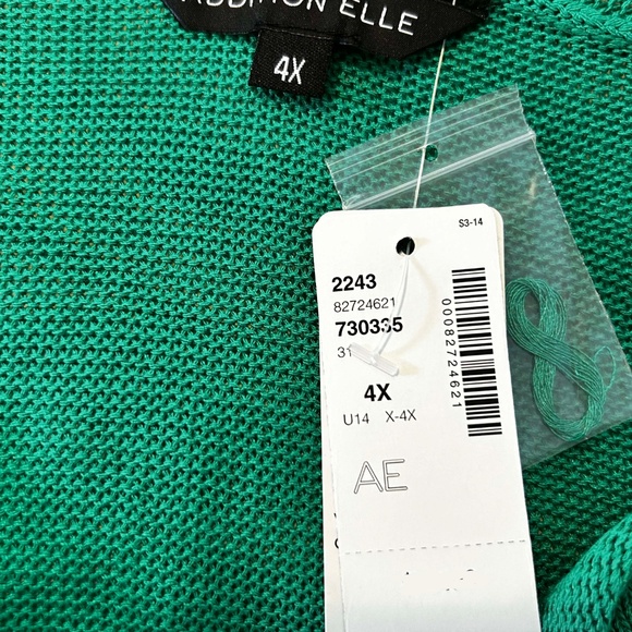 NEW PHOTOS! SLEEVELESS TOP, KELLY GREEN, SIZE 4X, COWL NECK, DELICATE WOVEN RAYO - Picture 5 of 14